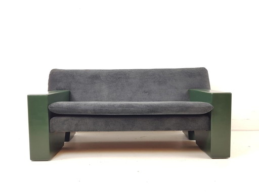 Sofá Artifort Vintage ‘Sandwich’, tela nueva, verde y negro. – 2 zitsbanken, Plastic, Textile