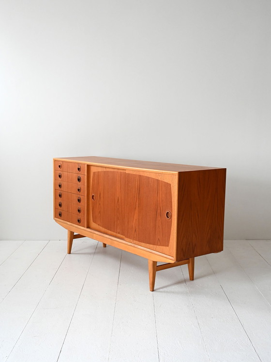 Image 1 of Buffet scandinave en teck et chêne des années 1950/60