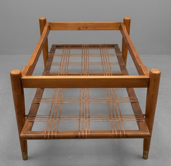 Image 1 of Louis van Teeffelen Modello N. 9 – tavolino reversibile, teak e laminato a mosaico, anni '60