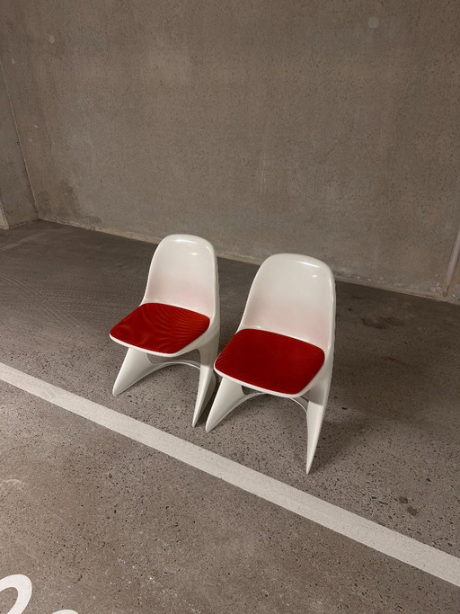 Chaises Casalino par Alexander Begge pour Casala (années 1980) – eetkamerstoelen, Plastic, Textile (photo 2 of 6)