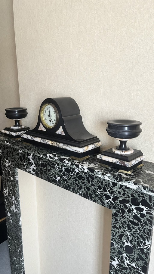 Ensemble d'horloges en marbre antique – klokken, Marble, Stone (photo 2 of 5)