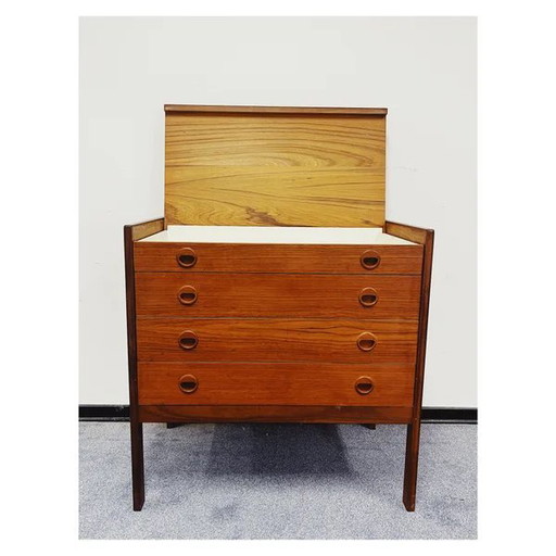Armoire vintage en teck avec abattant de bureau
