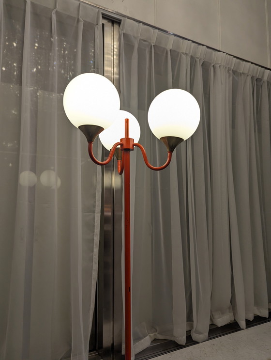 Image 1 of Vintage Space Age Oranje Vloerlamp - LeClaire Schäfer - 1970s