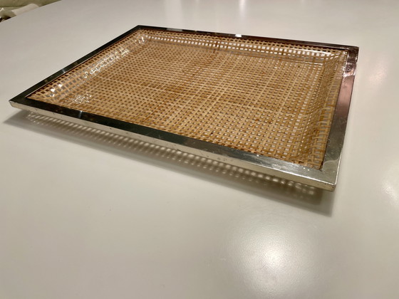 Image 1 of Lucite wicker tray italy 70‘s