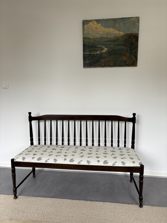 Image 1 of Banc de bar vintage en bois extrêmement charmant l1.27