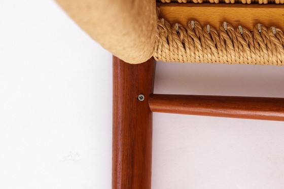 Image 1 of Sedia Niels Otto Møller, modello 75 (anni '50) – con riparazione – design danese vintage di metà secolo con nuova seduta in 