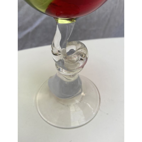 Image 1 of Vintage green and red cup by Serge Mansau for Murano 1992s