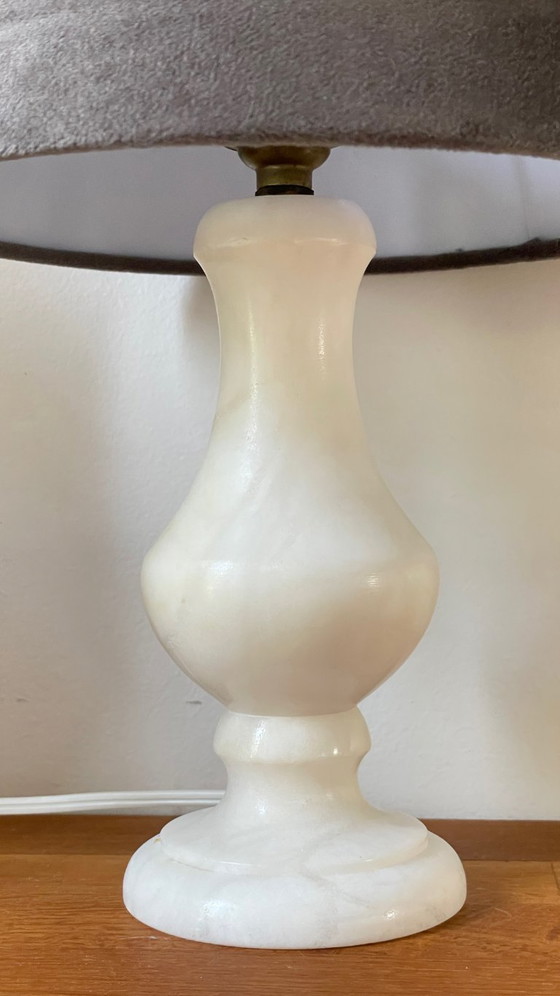 Image 1 of Pair of Vintage Alabaster Lamps