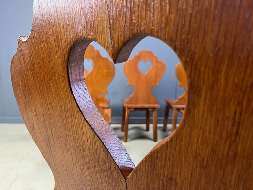 Vintage brutalist heart shaped chairs, 1960s