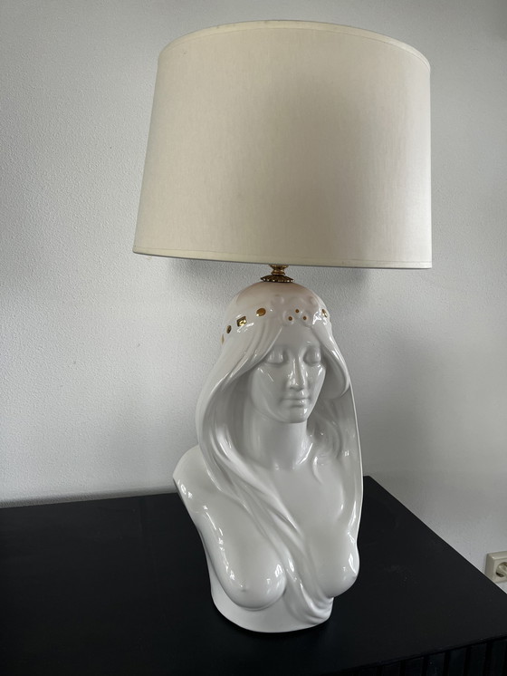 Image 1 of Lampada da tavolo vintage a forma di busto femminile in stile Hollywood Regency