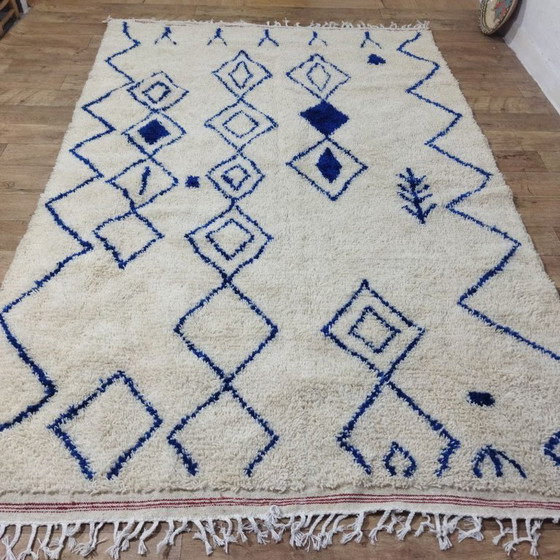 Image 1 of Alfombra bereber clásica Beni Ourain: alfombra marroquí grande hecha a mano (305 × 195 cm)