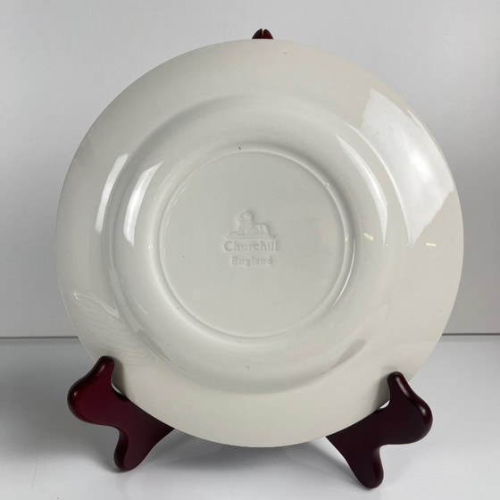 Image 1 of Set van 10 dessertborden, Aziatisch patroon, Churchill, Engeland 1970