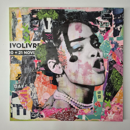 Straßenplakate auf Leinwand (Mixed Media)