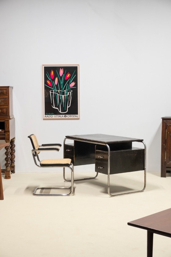 Bureau fonctionnaliste suédois inspiré du Bauhaus, années 1940 – Bureaux, Cuir (photo 12 of 14)