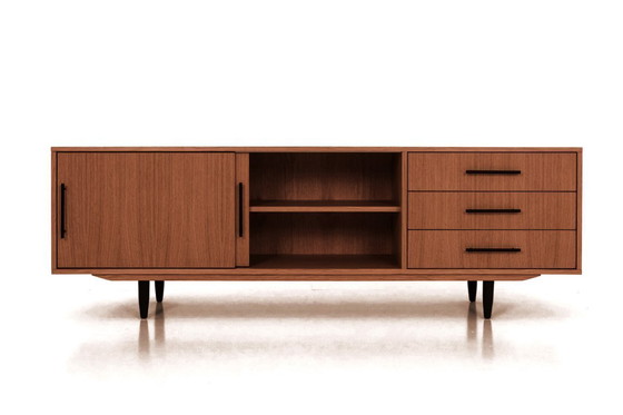 Image 1 of Dressoir gebeitst teak T-S03 schuifdeur en 3 laden