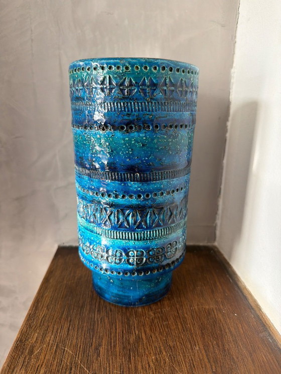 Image 1 of Vintage Bitossi Rimini vase sea blue
