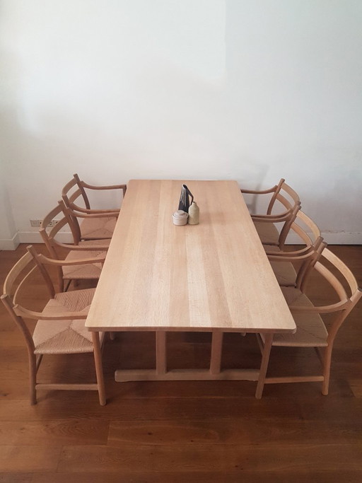 Børge Mogensen BM6286 Mesa de comedor Shaker para Fredericia en roble macizo enjabonado