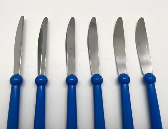 Image 1 of IKEA “Grammatik” cutlery set – 24-piece – blue – vintage from the 1990s