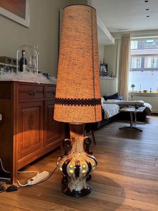 Lampe vintage en céramique XL d'Allemagne de l'Ouest