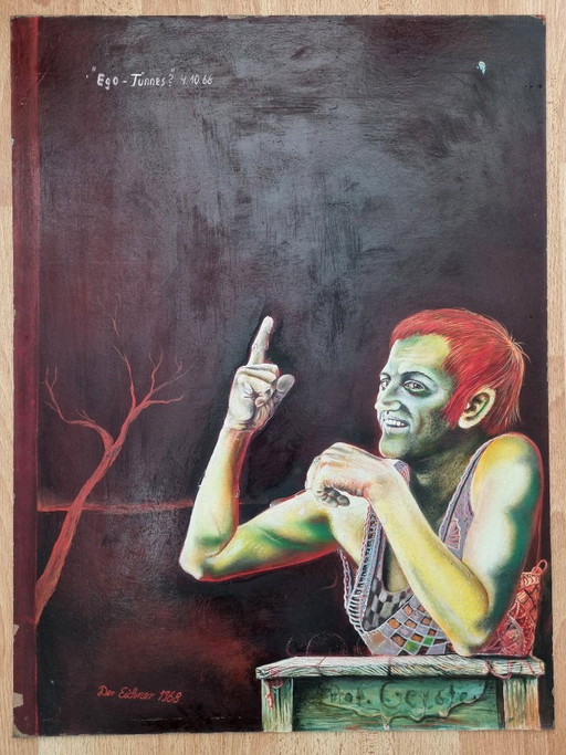 Hellmuth Eichner (1936–2012) – Oil painting “Ego-Tünnes” (1968) – decoratieve objecten, Canvas
