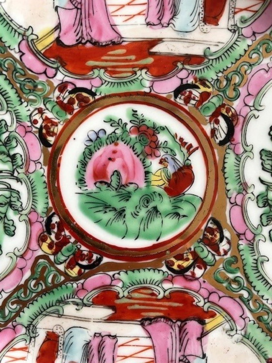 Antique Vintage Chinese Porcelain Plate Rose Medallion – Crockery (photo 3 of 20)