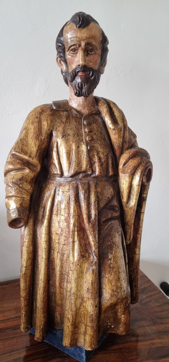 Image 1 of Estatua de madera antigua del siglo XVII/XVIII