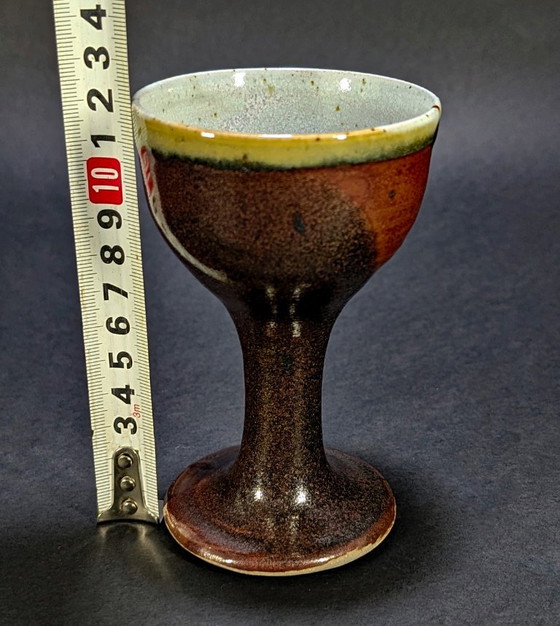 Chalice in hand-glazed stoneware, signed Sylvie Wlotkowski (St Père) – Table accessories, Ceramic (photo 4 of 5)