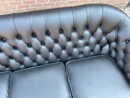Chesterfield sofa leather 3-seater