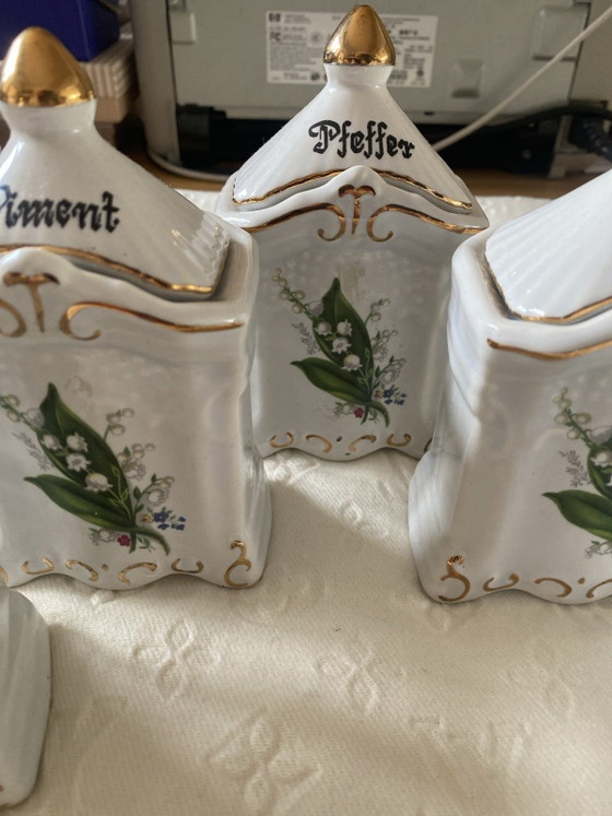 Image 1 of Complete set of 1960s spice jars