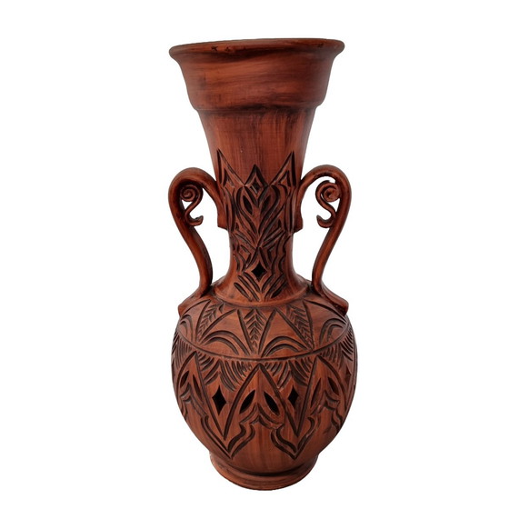 Image 1 of Grand vase vintage en céramique marron, 1960s