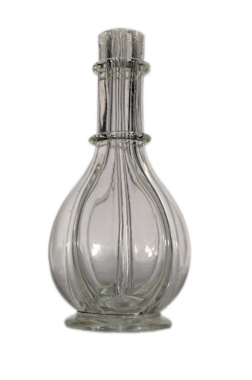 Antike Likörkaraffe, hergestellt in Frankreich, 4 Fächer, 12 x 28 cm – glazen karaffen, Glass (photo 2 of 5)