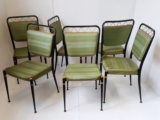Image 1 of SET OF 6 VINTAGE CHAIRS 1950 DLG JEAN ROYERE 50S ROCKABILLY 1950S 50s