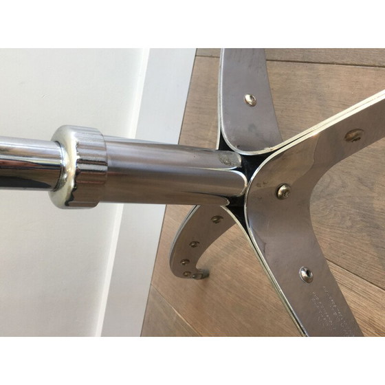 Image 1 of Vintage Riveted Chrome Coat Rack, 1980