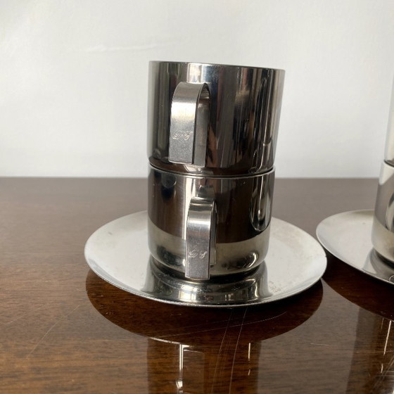 Image 1 of 4x Design GB - Guido Bergna - minimalista moderno - acciaio inox - tazze termiche per espresso/demitasse a doppio isolamento