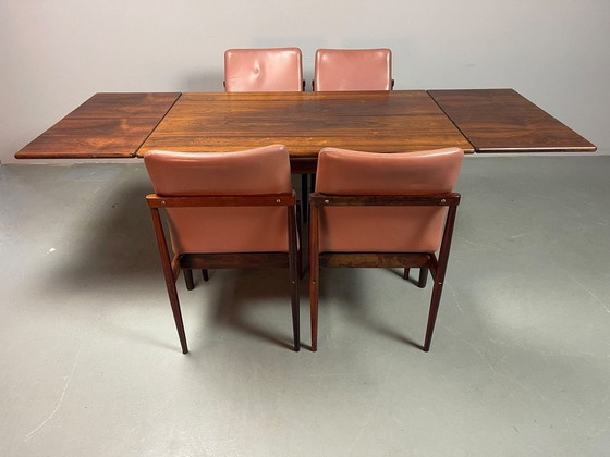 Elegante Tavolo da Pranzo Allungabile in Palissandro Design Mid-Century. Scandinavia, anni '60., Set da pranzo (foto 6 di 15)