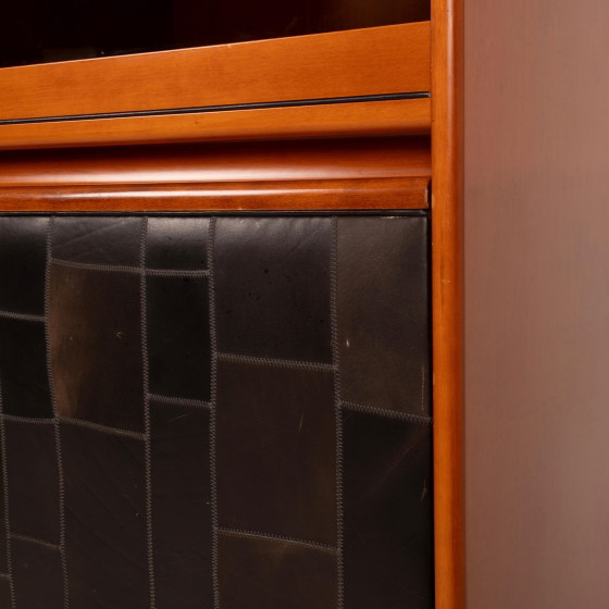 Tito Agnoli 1970 Italienischer Pekari Schwarzer Leder Schrank für Caleido – Schränke, Italian Design (photo 14 of 27)