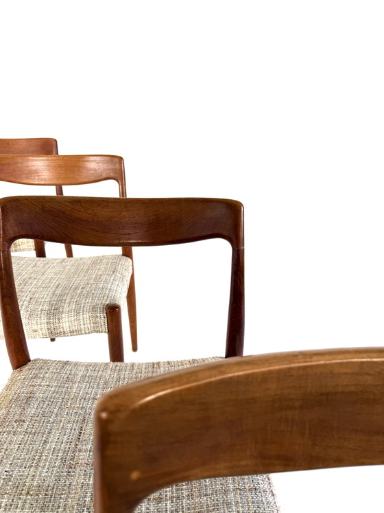 Image 1 of Set van 4 vintage Deense eetkamerstoelen ‘60