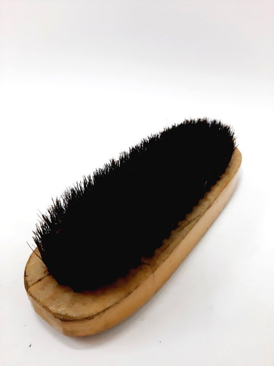 Image 1 of Spazzola per abiti/scarpe - Manico in rovere con crine di cavallo nero