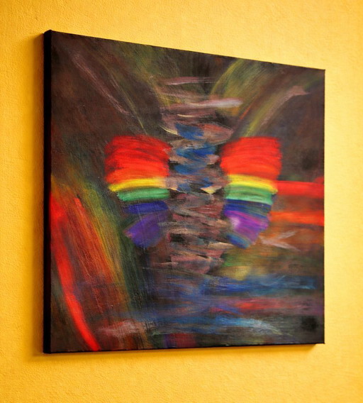 Large Abstract Painting - Axis of Colors – Warm Earth Tones – T.C. Freiberger – Contemporary Expressionism