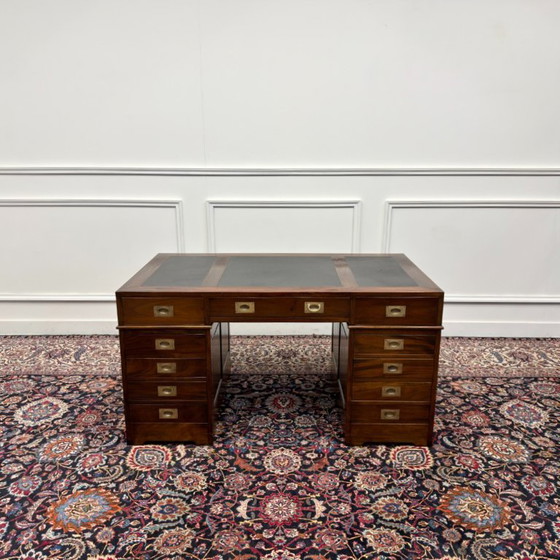 Classic English Desk with Black Leather – Wood (photo 4 of 18)