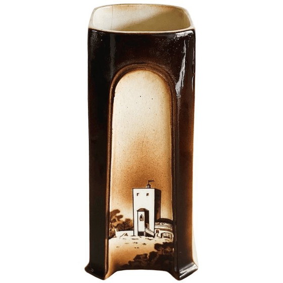 Image 1 of Vaso antico in ceramica Art Déco, fabbrica di piastrelle e maioliche di Utrecht, Olanda, anni 1900