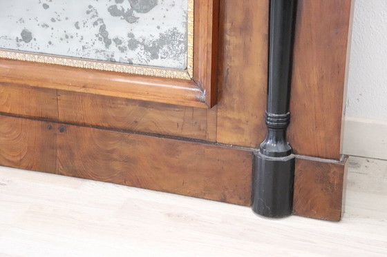 Image 1 of Antique Wall Mirror in Walnut, Empire Period Early 19th Century