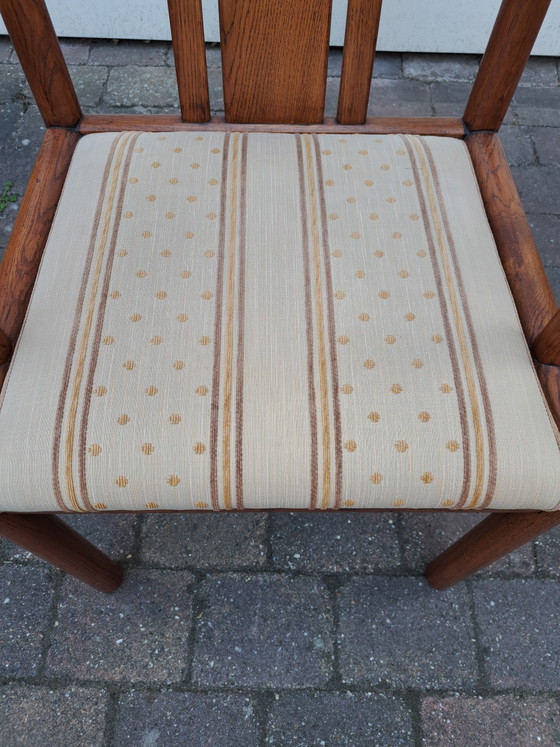 4 x Deens design stoelen – Eetkamerstoelen, Textile, Wood (photo 5 of 6)
