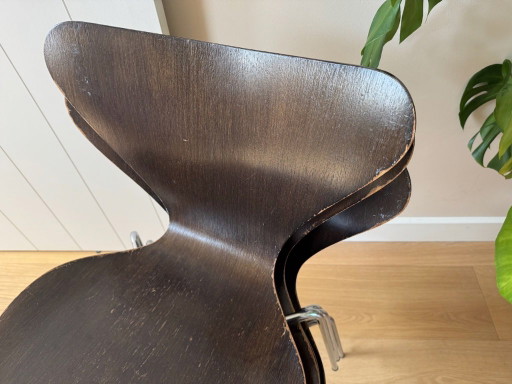 Vlinderstoel Fritz Hansen 3107 Arne Jacobsen vintage 1977 – eetkamerstoelen, Metal, Wood (photo 2 of 7)