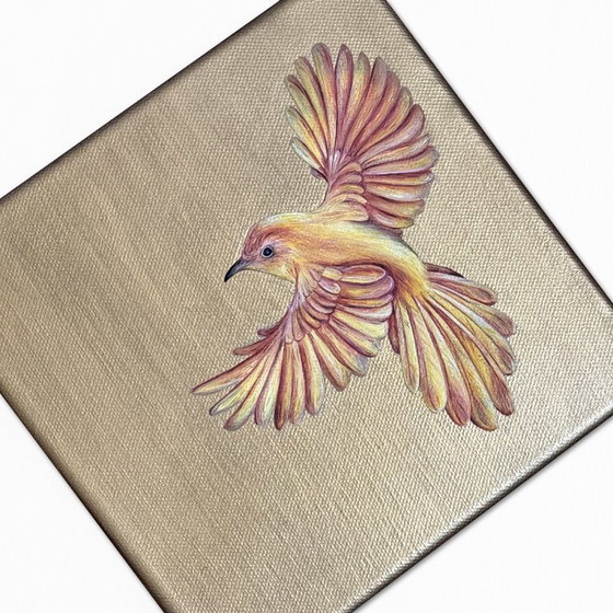 Kleurrijk Vogel kunstwerk – Schilderijen & Tekeningen, Canvas (photo 3 of 8)