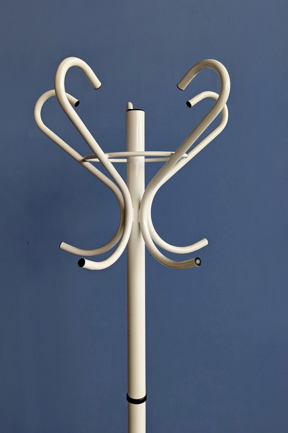 Image 1 of Porte-manteau vintage en métal blanc - années 1980