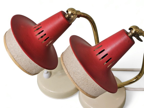 Image 1 of Pair of bedside lamps / table lamps, 1950s