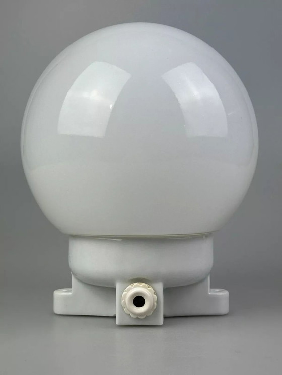 Image 1 of 50s 60s lamp lamp wall lamp cellar lamp ceramic glass Bauhaus design