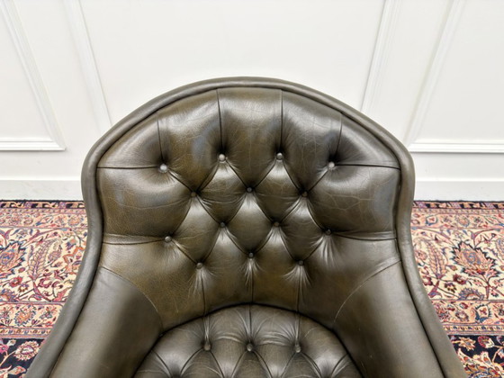 Classica sedia da ufficio inglese Wade Chesterfield – Sedie da ufficio, Leather, Wood (photo 5 of 8)