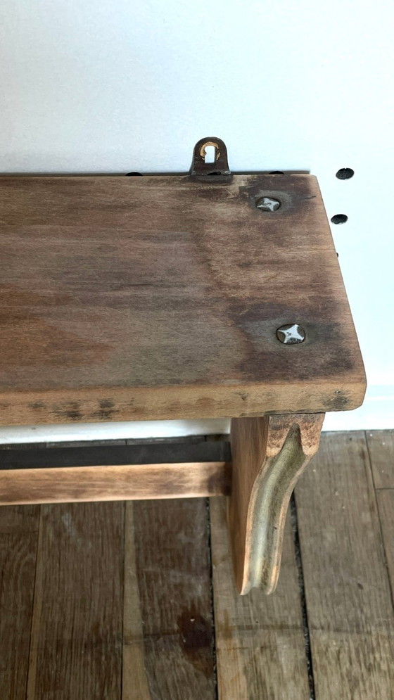 Mensola vintage con 5 ganci, in legno grezzo – Scaffali a muro, Metal (photo 15 of 33)